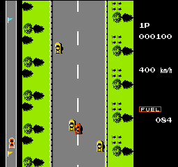 Road Fighter (Europe) In game screenshot